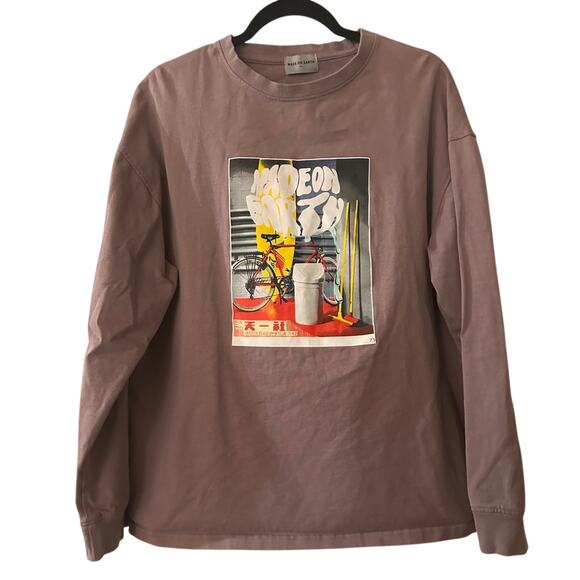 Made On Earth Graphic Long Sleeve Shirt in Purple Size Large - Picture 1 of 6